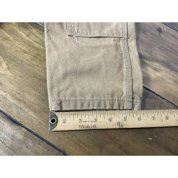 Kids Carhartt Overalls Canvas Bib Double Knee Pants Brown Youth 4 - Picture 11 of 12